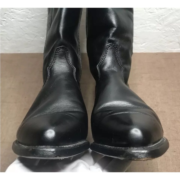 Vintage Wrangler Women's Riding Boots Black Brown Leather Size 8.5M Made in USA - Picture 9 of 16